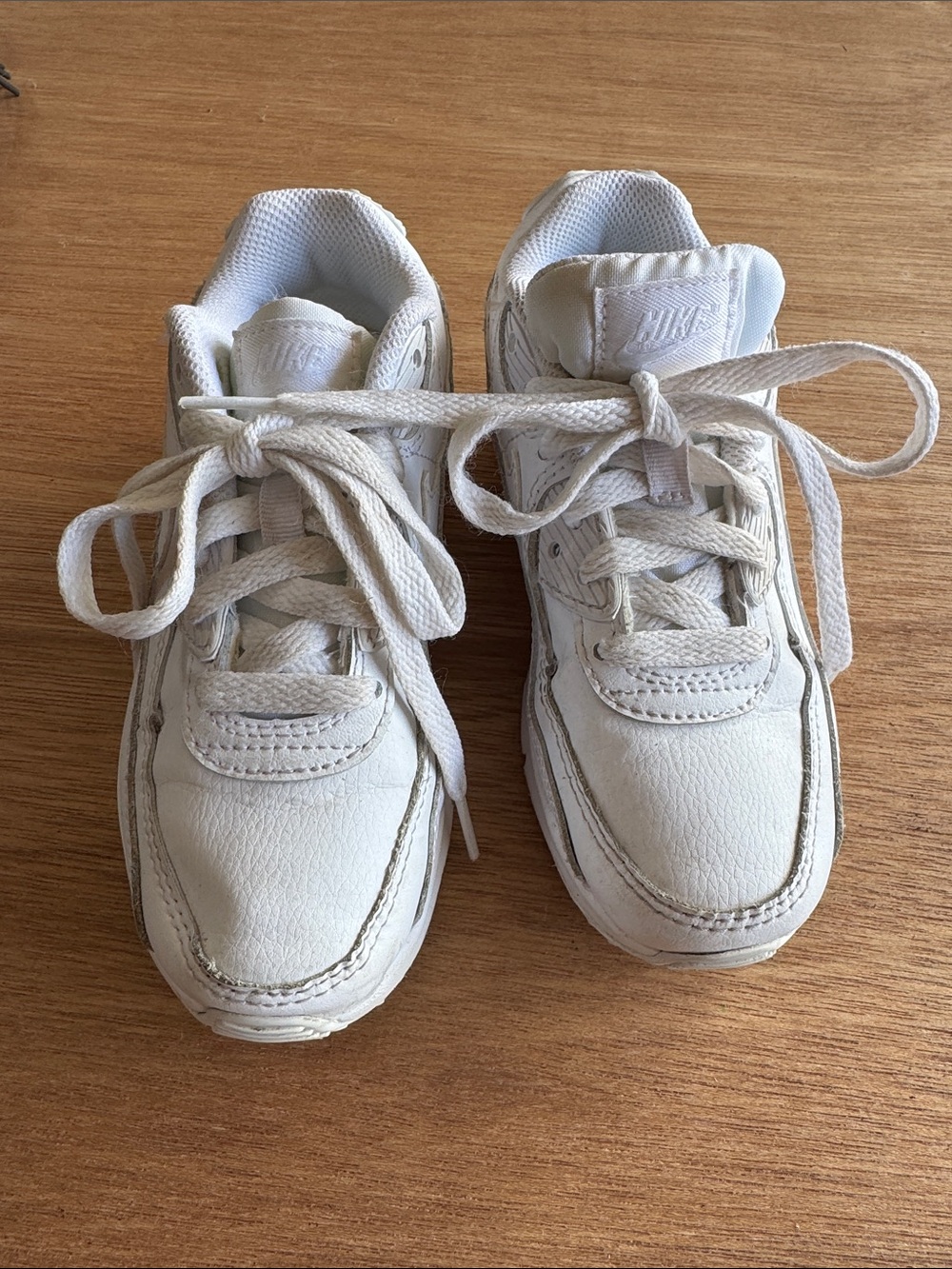 Nike Kids White Leather Lace-Up Sneakers